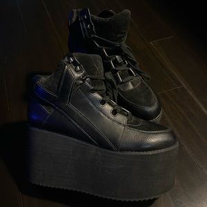 YRU black platform sneakers women’s size 12